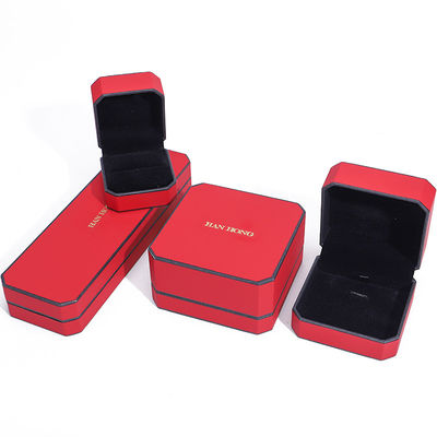 Красный бархатный материал прямоугольный ювелирный ящик для роскошных браслетов серьги ожерелье кольцо