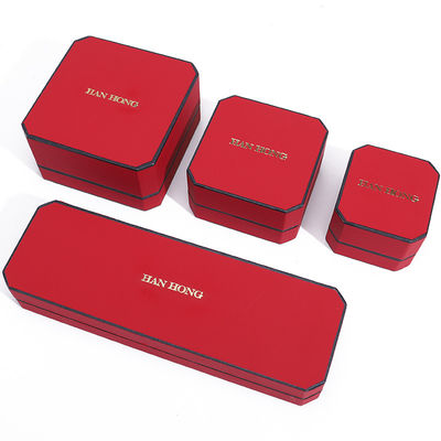 Красный бархатный материал прямоугольный ювелирный ящик для роскошных браслетов серьги ожерелье кольцо