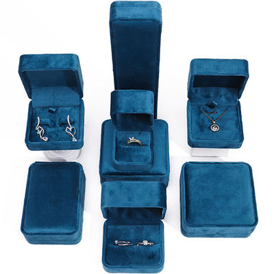Luxury Jewellery Box premium Blue Velvet Jewelry Box для браслета кольца серьги
