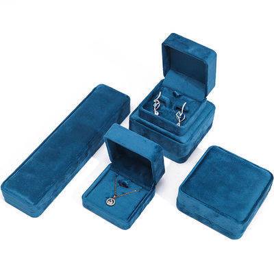 Luxury Jewellery Box premium Blue Velvet Jewelry Box для браслета кольца серьги