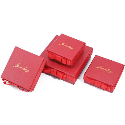 Крышка и основа ювелирной коробки, настраиваемая, экологически чистая бумага, красная ювелирная коробка