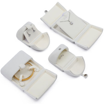 Белая изысканная бархатная ювелирная коробка для подарков Luxury Packaging Box For Ring Pendant
