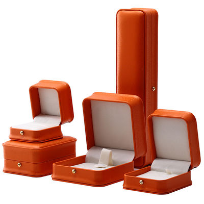 Купить Orange Snow Grain Noble PU Leather Jewelry Box для роскошной упаковки для хранения online manufacture