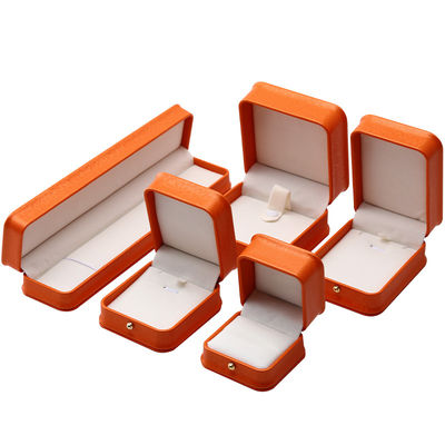 Orange Snow Grain Noble PU Leather Jewelry Box для роскошной упаковки для хранения