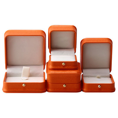 Orange Snow Grain Noble PU Leather Jewelry Box для роскошной упаковки для хранения