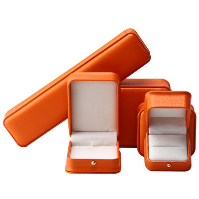 Orange Snow Grain Noble PU Leather Jewelry Box для роскошной упаковки для хранения