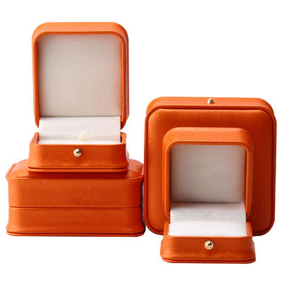 Orange Snow Grain Noble PU Leather Jewelry Box для роскошной упаковки для хранения