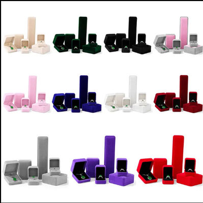 Красный свет зеленый бархат ювелирные украшения обручальное кольцо упаковка перевернуть ювелирные изделия