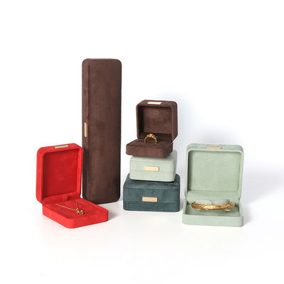 Восьмиугольная бархатная шкатулка для ювелирных изделий, настраиваемая откидная шкатулка для ювелирных изделий с золотой нашивкой