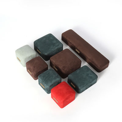 Восьмиугольная бархатная шкатулка для ювелирных изделий, настраиваемая откидная шкатулка для ювелирных изделий с золотой нашивкой