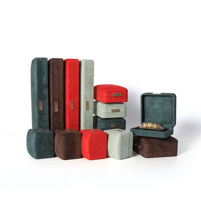 Восьмиугольная бархатная шкатулка для ювелирных изделий, настраиваемая откидная шкатулка для ювелирных изделий с золотой нашивкой