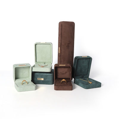 Восьмиугольная бархатная шкатулка для ювелирных изделий, настраиваемая откидная шкатулка для ювелирных изделий с золотой нашивкой