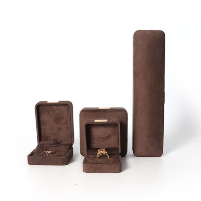 Восьмиугольная армейская коричневая бархатная ювелирная коробка настраиваемый флип ювелирная коробка с золотым пластом