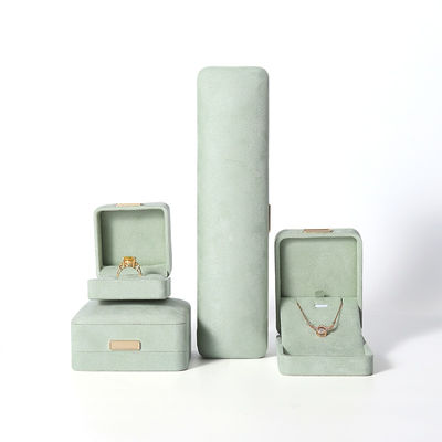 Восьмиугольная шкатулка для драгоценностей из светло-зеленого бархата, настраиваемая откидная шкатулка для драгоценностей с золотой нашивкой