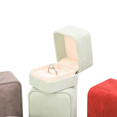 Квадратные бархатные ювелирные украшения обручальное кольцо Коробка настраиваемая ювелирные изделия Коробка упаковки