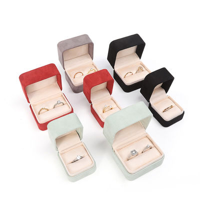 Квадратная черная бархатная шкатулка для ювелирных изделий, кольца, настраиваемая упаковка для ювелирных изделий