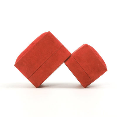 Квадратная красная бархатная шкатулка для ювелирных изделий, кольца, настраиваемая упаковка для ювелирных изделий