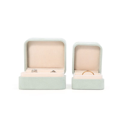 Квадратный светло-зеленый бархатный ювелирный кольцо Коробка настраиваемая ювелирные изделия Коробка упаковки