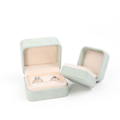 Квадратный светло-зеленый бархатный ювелирный кольцо Коробка настраиваемая ювелирные изделия Коробка упаковки