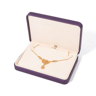 Премиум квадратный фиолетовый пу кожаный ювелирный ящик для ювелирного набора