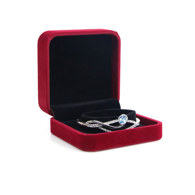 OEM ODM высококлассный бархатный ювелирный коробка роскошный настраиваемый логотип Красный бархатный ювелирный коробка