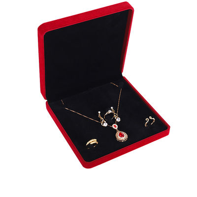 OEM ODM высококлассный бархатный ювелирный коробка роскошный настраиваемый логотип Красный бархатный ювелирный коробка