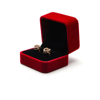 OEM ODM высококлассный бархатный ювелирный коробка роскошный настраиваемый логотип Красный бархатный ювелирный коробка