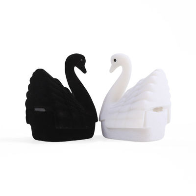 Персонализированная бархатная шкатулка для колец в форме лебедя премиум-класса для упаковки ювелирных изделий к праздникам