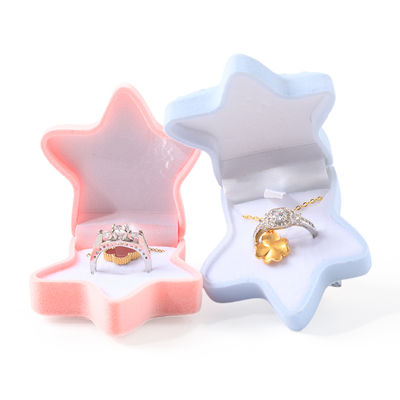 OEM персонализированная бархатная шкатулка для колец в форме морской звезды с логотипом