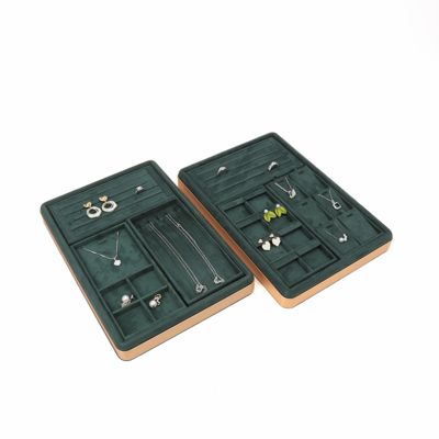 OEM Luxury Velvet Jewelry Trays Custom logo Организатор ювелирные подносы ювелирный набор дисплей
