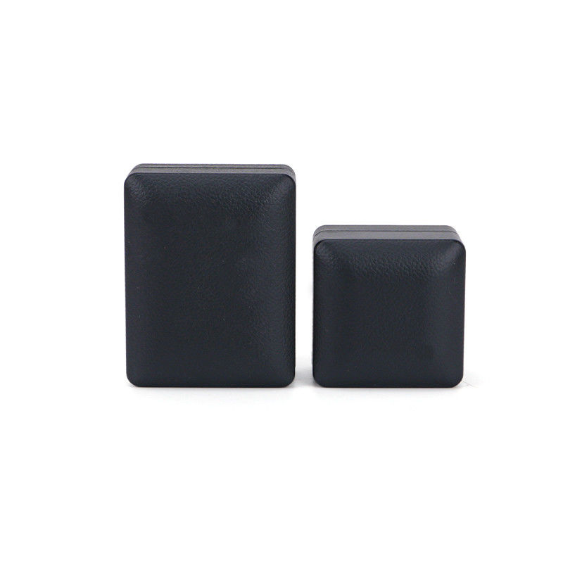 Hanhong Custom Ring Box с легким 6,5*6,5*4,5 см Размер Черная кожа и бархатный материал