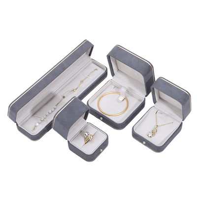Горячее штампование логотипа Hanhong Gray Custom Jewelry Box for Necklace Bracelet Earrings