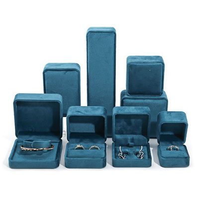 Luxury Jewellery Box premium Blue Velvet Jewelry Box для браслета кольца серьги